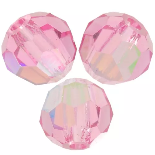 4mm Preciosa round faceted beads - Round Bead - Rose AB x20
