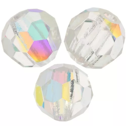 4mm Preciosa round faceted beads - Round Bead - Crystal AB x20