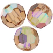 4mm Preciosa round faceted beads - Round Bead - Light Colorado Topaz AB x20