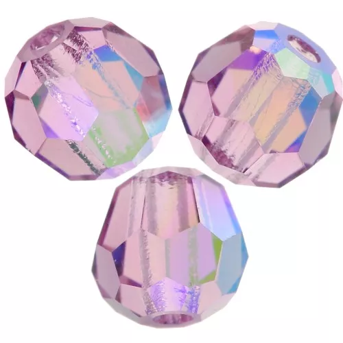 4mm Preciosa round faceted beads - Round Bead - Light Amethyst AB x20