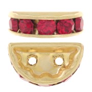 Half moon Rondelle 14x8mm Gold-colored Light Siam x1|raw }}