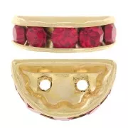 Half moon Rondelle 14x8mm Gold-colored Light Siam x1