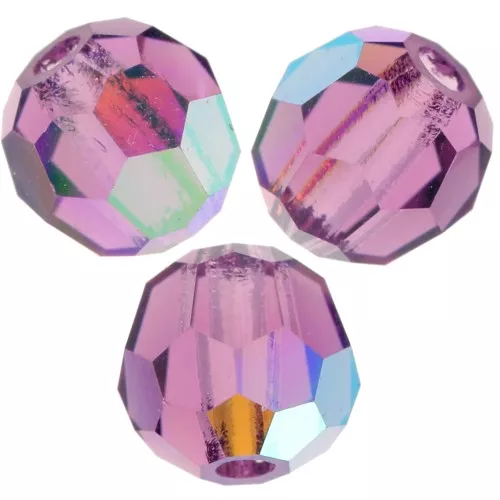 4mm Preciosa round faceted beads - Round Bead - Amethyst AB x20