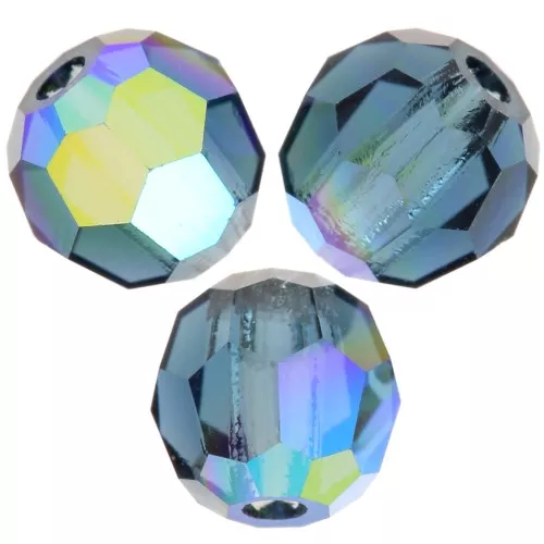 4mm Preciosa round faceted beads - Round Bead - Montana AB x20