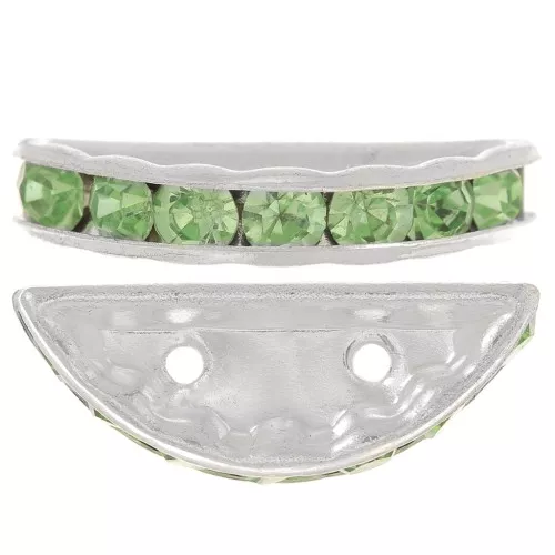 Half moon Rondelle 20x9mm Silver-colored Peridot x1