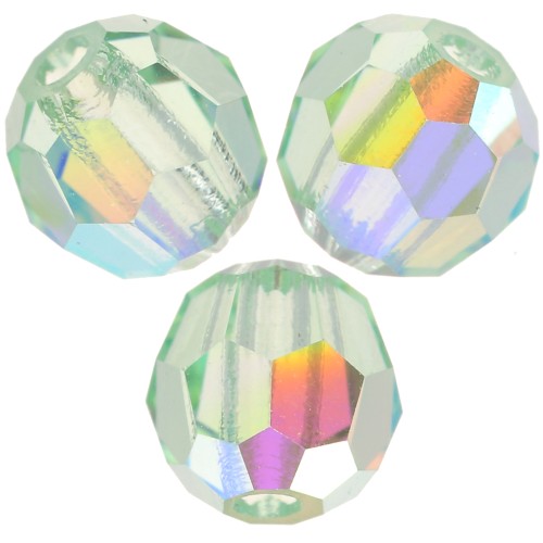 4mm Preciosa round faceted beads - Round Bead - Chrysolite AB x20