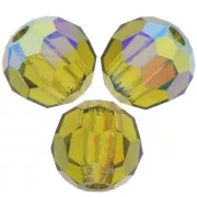 4mm Preciosa round faceted beads - Round Bead - Olivine AB x20