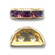 Half moon Rondelle 14x8mm Gold-colored Amethyst x1|raw }}