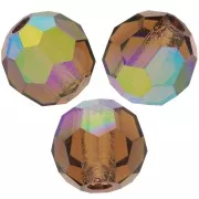4mm Preciosa round faceted beads - Round Bead - Smoked Topaz AB x20