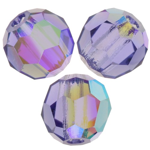 4mm Preciosa round faceted beads - Round Bead - Tanzanite AB x20