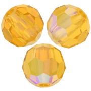 4mm Preciosa round faceted beads - Round Bead - Topaz AB x20