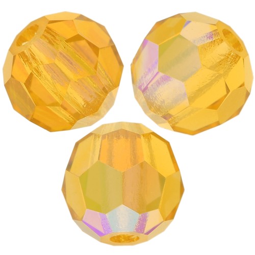 4mm Preciosa round faceted beads - Round Bead - Topaz AB x20