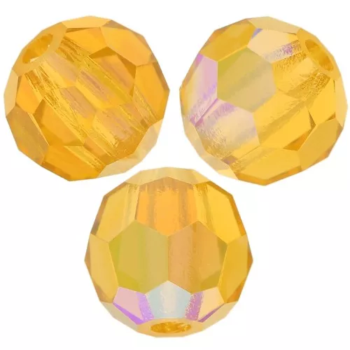 4mm Preciosa round faceted beads - Round Bead - Topaz AB x20