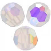 4mm Preciosa round faceted beads - Round Bead - White Opal AB x20