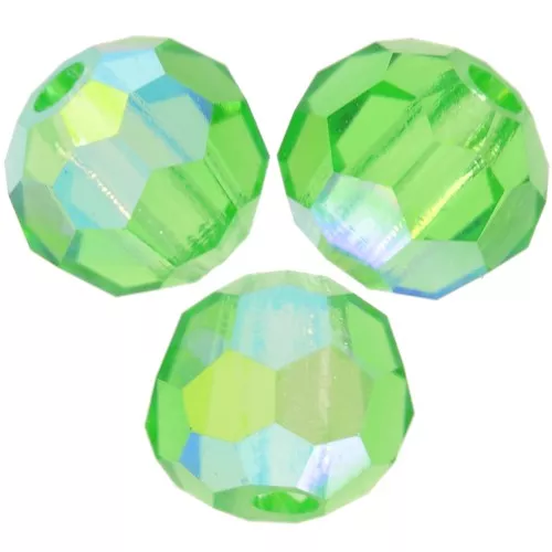 4mm Preciosa round faceted beads - Round Bead - Peridot AB x20