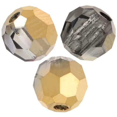 4mm Preciosa round faceted beads - Round Bead - Crystal Aurum Half x20
