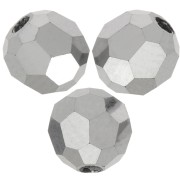 4mm Preciosa round faceted beads - Round Bead - Jet Light Hematite Full x20