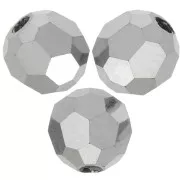 4mm Preciosa round faceted beads - Round Bead - Jet Light Hematite Full x20