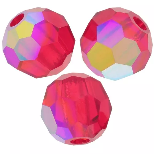 4mm Preciosa round faceted beads - Round Bead - Light Siam AB x20