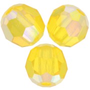 4mm Preciosa round faceted beads - Round Bead - Citrine AB x20