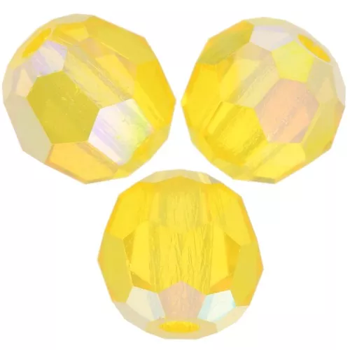 4mm Preciosa round faceted beads - Round Bead - Citrine AB x20