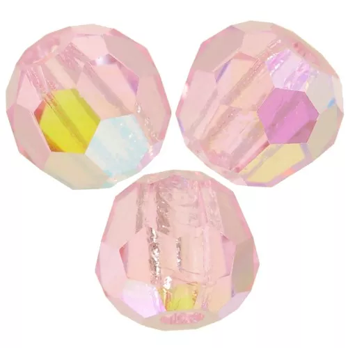4mm Preciosa round faceted beads - Round Bead - Pink Sapphire AB x20