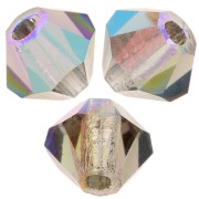 4mm Preciosa Crystal Bicones - Rondelle Bead - Black Diamond Glitter x30