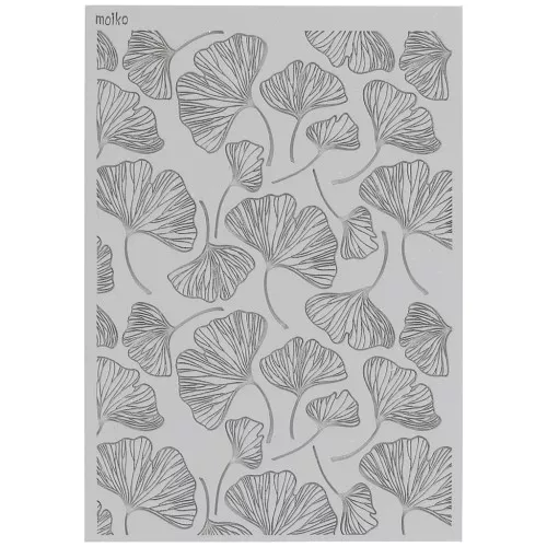 97x68mm Moiko texture plate for polymer clay - Ginkgo pattern x1