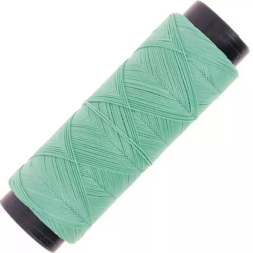 0.6mm Slam Cord waxed polyester flat yarn for micro macramé - Moss green x100m