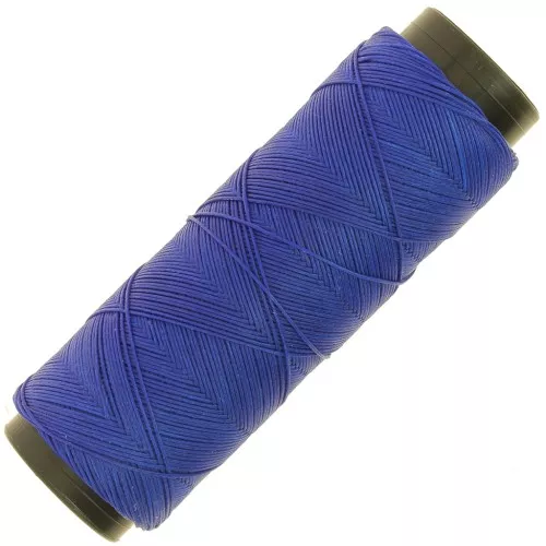 0.6mm Slam Cord waxed polyester flat yarn for micro macramé - Royal Blue x100m