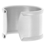 15mm 925 Sterling silver adjustable Ring with curved edge to decorate x1