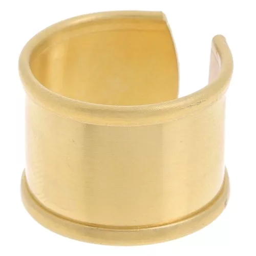 15mm Adjustable ring with curved edge - Size 54 to 62 - Brass x1