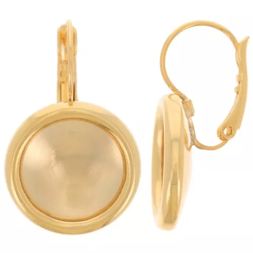 Leverback earrings for 14mm cabochon Purecrystal 1122 Rivoli - Fine Gold plated x2
