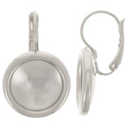 Leverback earrings for 14mm cabochon Purecrystal 1122 Rivoli - Silver Tone x2