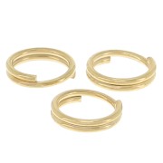 6x0.6mm Double loops jump rings - Fine Gold plated x25