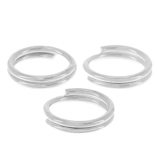 6x0.6mm Double loops jump rings - Silver Tone x25