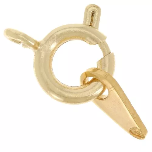 7mm Spring clasp with tag - Fine Gold-plated x1