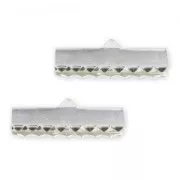 Crimp ends for Ribbon 20 mm in 925 silver  x2