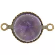 Spacers settings for 8mm flat back cabochon - Bronze x4