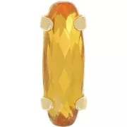 15x5mm Aurora A4161 crystal - Long Classical Oval - Gold - Topaz x1