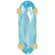 15x5mm Aurora A4161 crystal - Long Classical Oval - Gold - Aquamarine x1