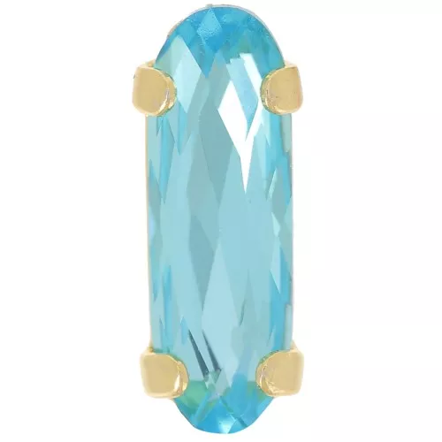 15x5mm Aurora A4161 crystal - Long Classical Oval - Gold - Aquamarine x1