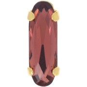 15x5mm Aurora A4161 crystal - Long Classical Oval - Gold - Burgundy x1