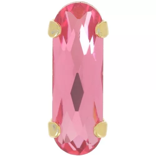 15x5mm Aurora A4161 crystal - Long Classical Oval - Gold - Rose x1