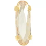 15x5mm Aurora A4161 crystal - Long Classical Oval - Gold - Crystal Golden Shadowx1