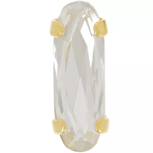 15x5mm Aurora A4161 crystal - Long Classical Oval - Gold - Crystal Silver Shade x1