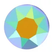 6mm round Aurora Cabochon A1088 - Jet AB x1