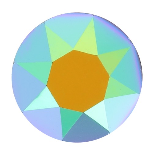 6mm round Aurora Cabochon A1088 - Jet AB x1