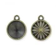 Stick-on setting pendant PureCrystal 1122 14 Bronze tone x1