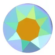 8mm Aurora A1088 Round cabochon - Jet AB x1